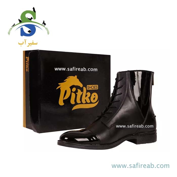 نیم بوت بند دار ورنی سوارکاری پیتکو - Image 3
