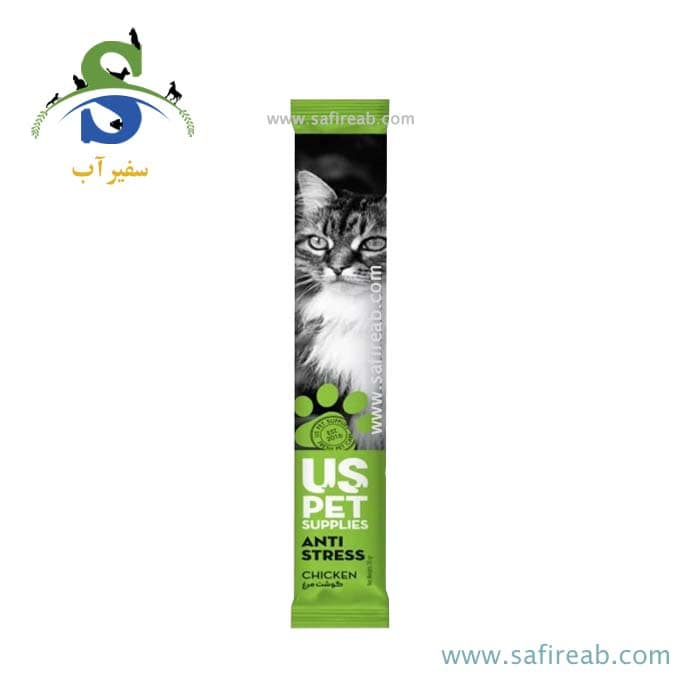 بستنی گربه بالغ مدل آنتی استرس طعم گوشت مرغ یو اس پت