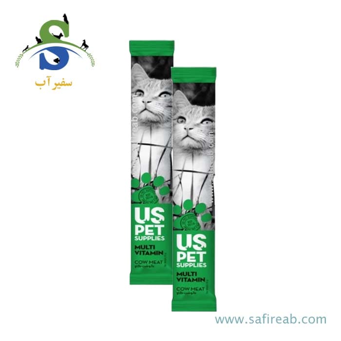 بستنی گربه بالغ مدل مولتی ویتامین طعم گوشت گوساله یو اس پت - Image 2