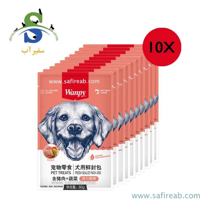 پوچ سگ بالغ با طعم گوشت خوک و سبزیجات (پک 10 عددی) ونپی - Image 2