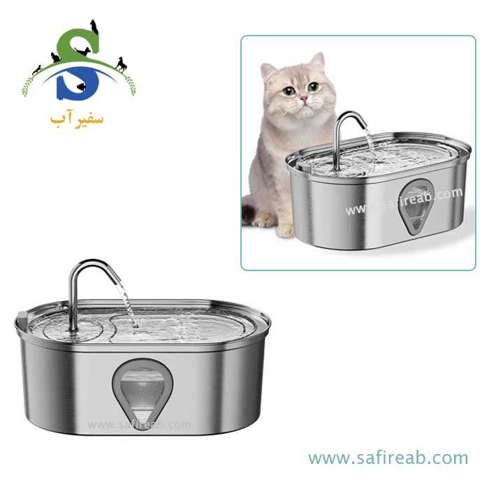 آبخوری اتوماتیک تمام استیل بیضی حیوانات خانگی چانگ لیر - Image 2