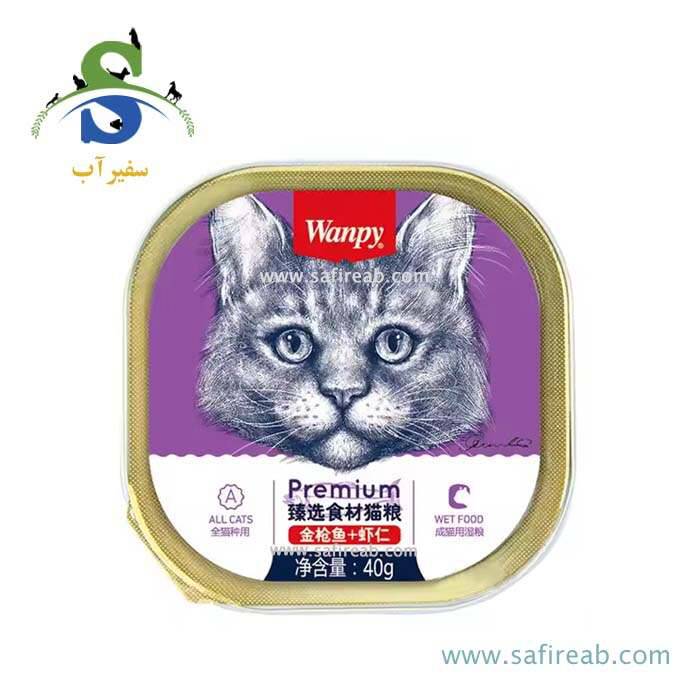 ووم گربه با طعم ماهی تن و میگو مدل پته ای (1 عددی و پک 6 عددی) ونپی
