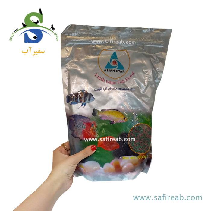 غذای گرانولی دو رنگ مخصوص ماهیان آب شیرین آسیان استار - Image 2