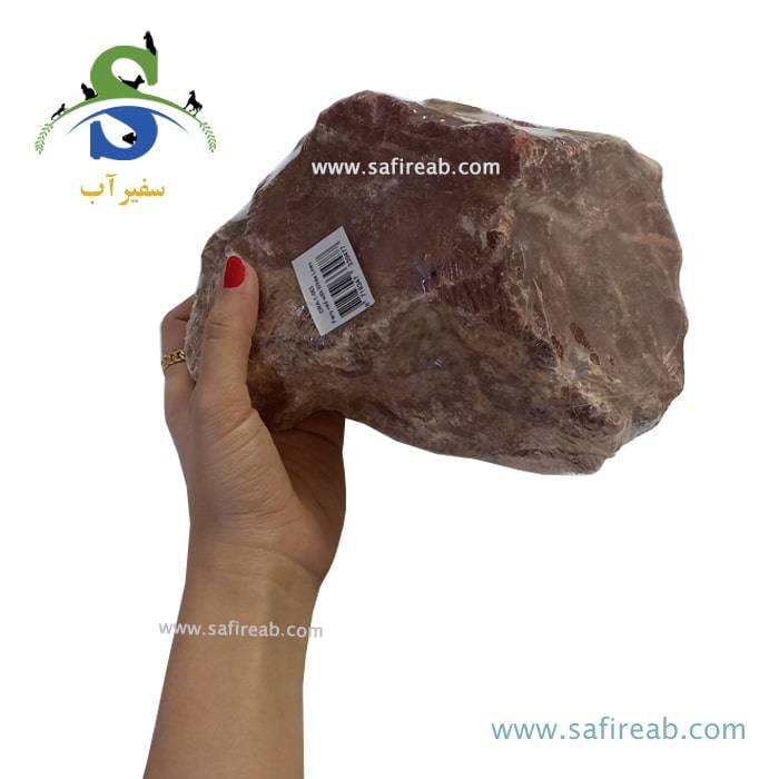 سنگ وارداتی آکواریوم مدل قرمز آتشین با خطوط سفید - Image 2