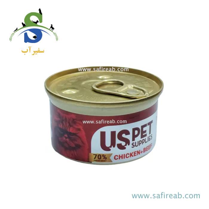 کنسرو گربه مرغ و گوساله در ژله یو اس پت