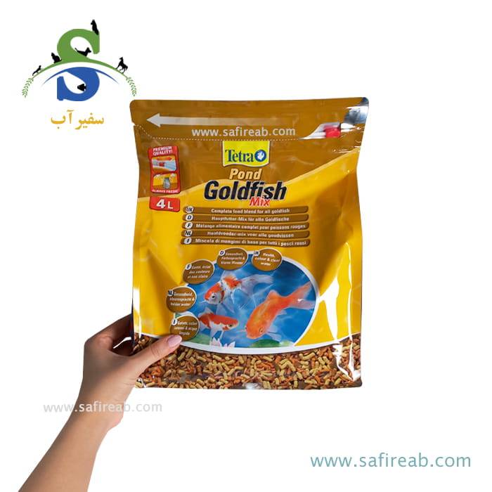 غذای مخلوط ماهی پوند گلدفیش میکس 4 لیتری تترا - Image 2