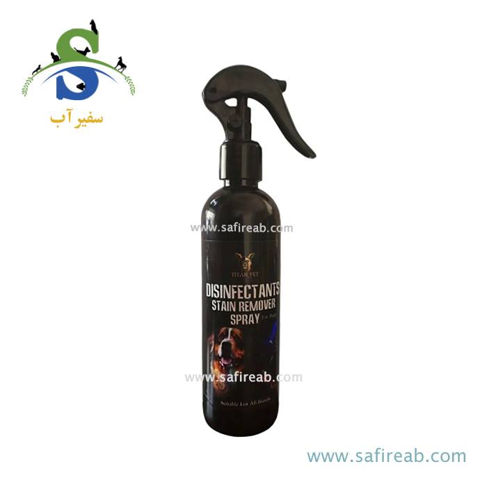 اسپری ضدعفونی کننده و از بین برنده بو تیتان مخصوص سگ و گربه (250 سیسی)