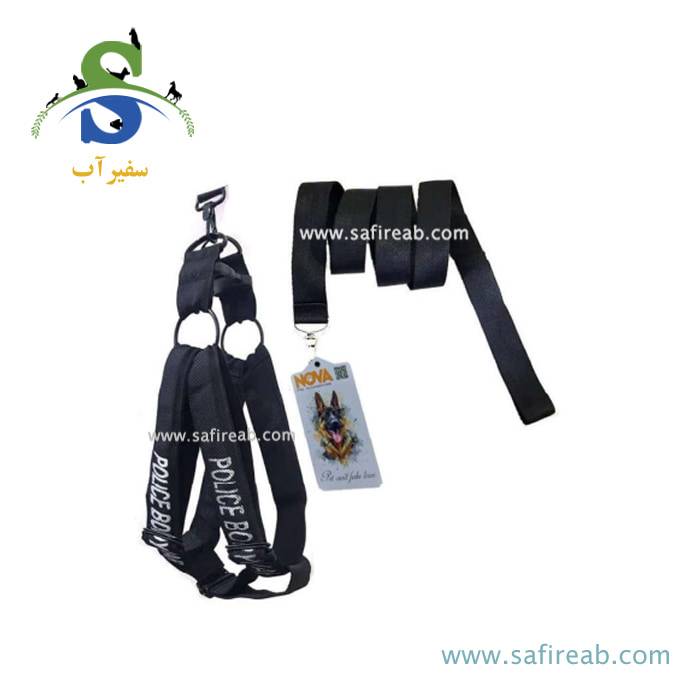 قلاده کتفی مشکی سگ مدل پلیس بادی گارد (سایز L)