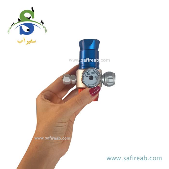 مانومتر و رگلاتور CO2 با شیر برقی آبی رنگ مدل I-643-3 ایستا - Image 2