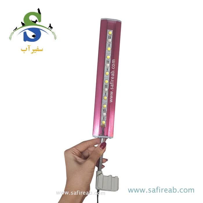 لامپ قاب قرمز گیرهدار با نور سفید و آبی و طول 24 سانتی متر مدل I-371 ایستا - Image 2