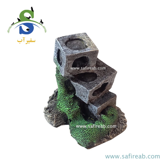 دکوری آکواریوم طرح مکعب کد S-26 - Image 3