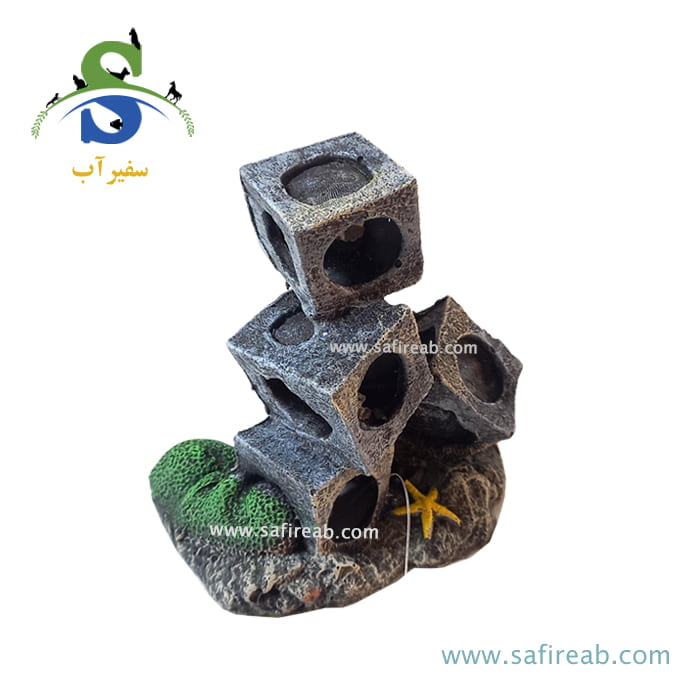 دکوری آکواریوم طرح مکعب کد S-26